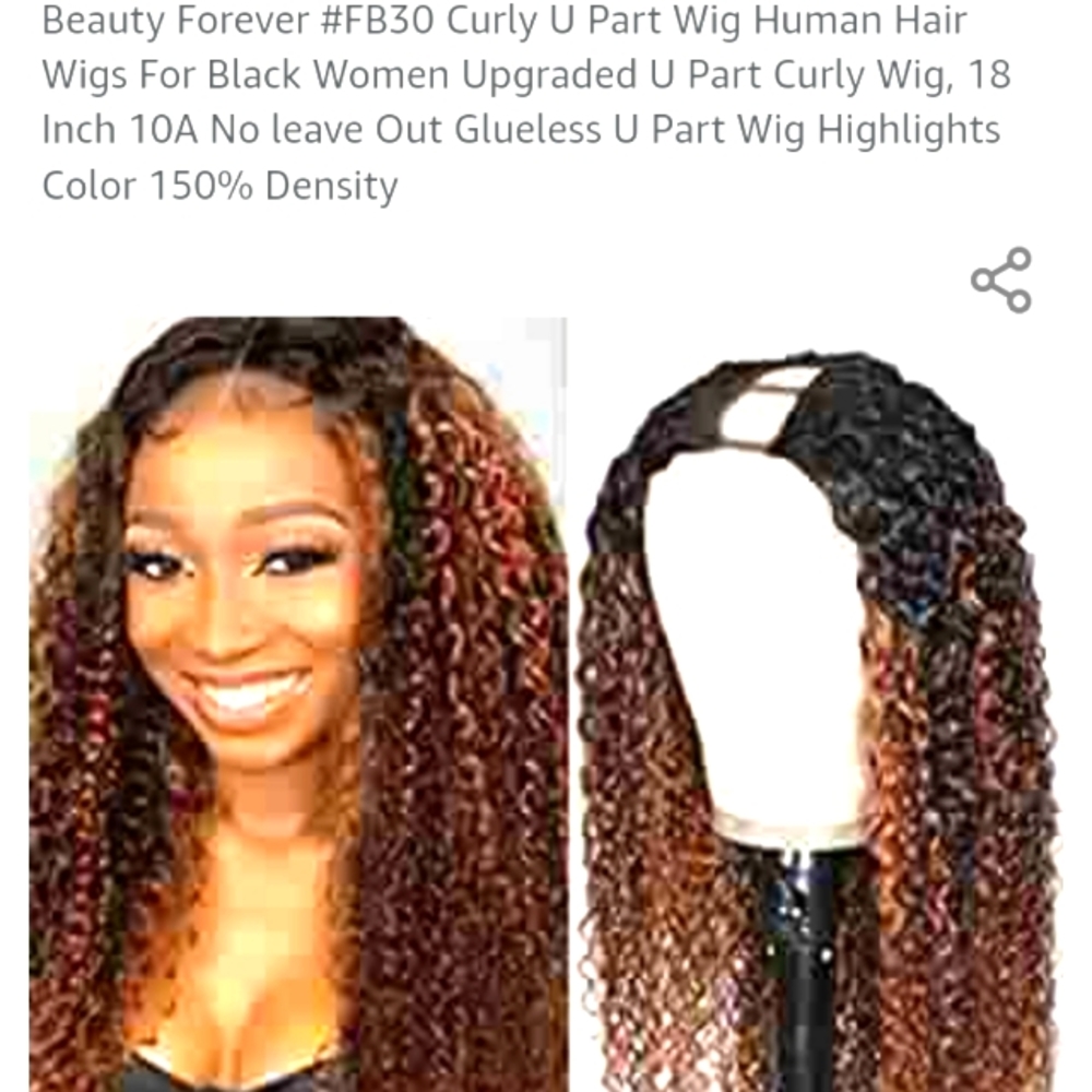 U part wig glueless Brazilian hair